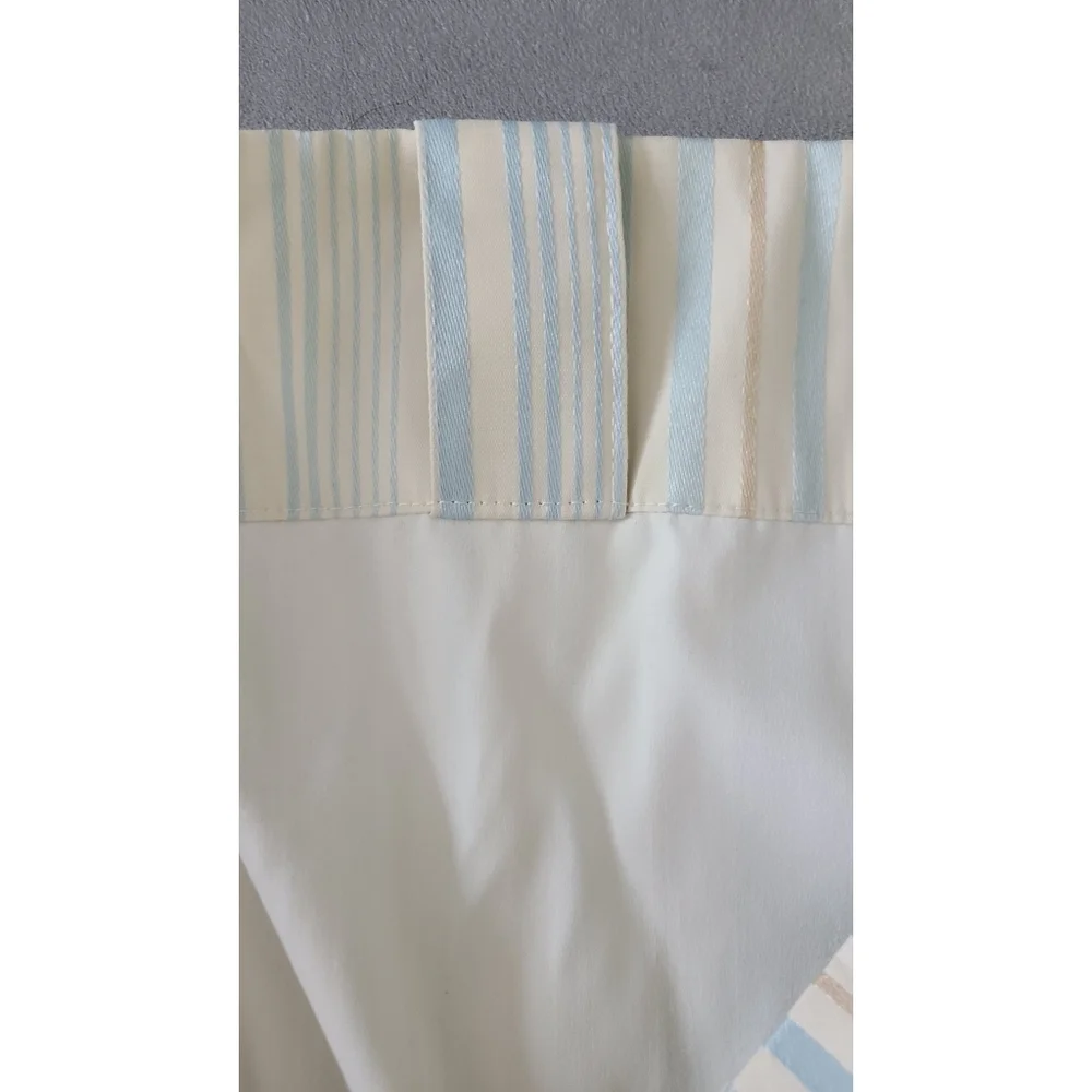 Target Home Two Panel Blue and Cream Striped Curtains